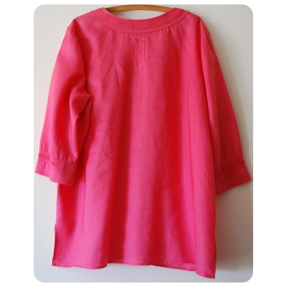 Coldwater Creek Pink 100% Linen Tunic Top Blouse Shirt Plus Size 2X - Picture 3 of 4